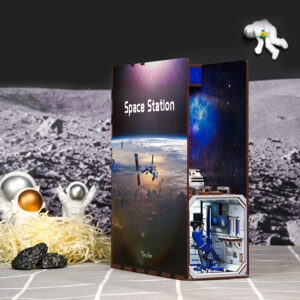 Stazione Spaziale - 3D Puzzle Wood - Book Nook - immagine 3