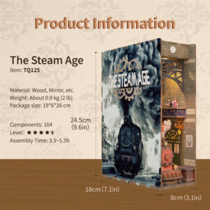 The Steam Age - 3D Puzzle Wood - Book Nook - immagine 7