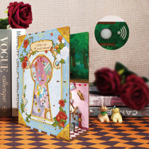 Alice nel Paese delle Meraviglie - 3D Puzzle Wood - Book Nook - immagine 4